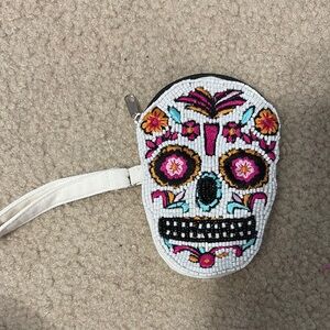 Colorful Skull Beaded Wristlet